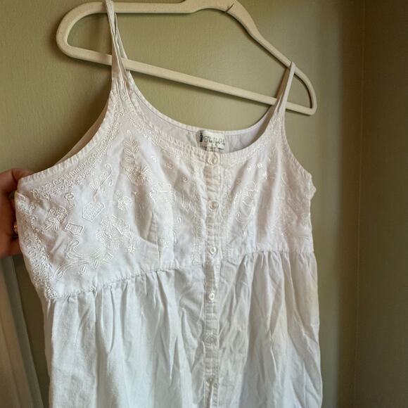 The 1 For U White Ruby Nightgown Vintage Style Embroidery Cotton Nightdress Midi - Picture 3 of 6